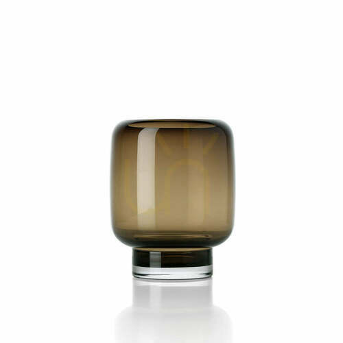 Check Brown Smoky Cube Vase S