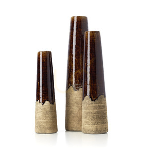 Cone Vase Concrete Brown Large 58.5 cm small 3