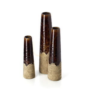Cone Vase Concrete Brown Large 58.5 cm small 5