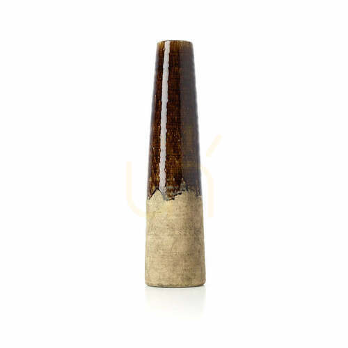 Check Cone Vase Concrete Brown Large 58.5 cm