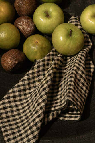 Check Napkin Natural Black 45x45 cm Table Linen