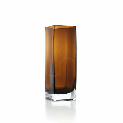 Check Amber Cuboid Vase Large 30 cm