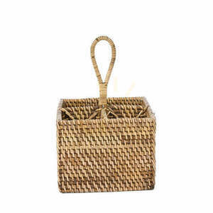 Rattan Cutlery Caddy Natural Brown 28 cm small 1