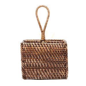 Rattan Cutlery Caddy Natural Brown 28 cm small 12