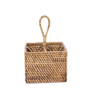 Rattan Cutlery Caddy Natural Brown 28 cm small 13