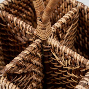 Rattan Cutlery Caddy Natural Brown 28 cm small 5