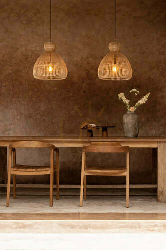 Check Pendant Light Matcha Whisk Natural Handmade S