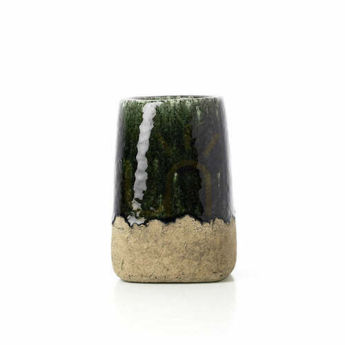Check Concrete Green Conical Planter M 25 cm Handmade Planter