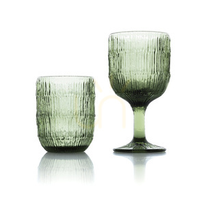 Green Ripple Wine Glass 16 cm small 2