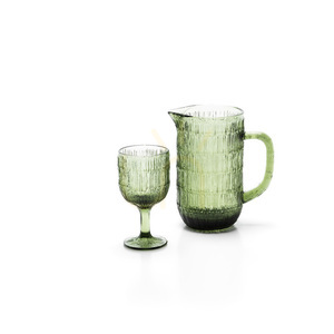 Green Ripple Wine Glass 16 cm small 3