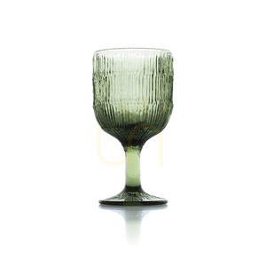 Green Ripple Wine Glass 16 cm small 4