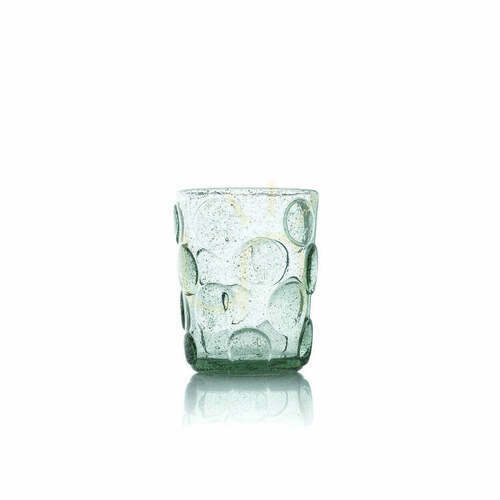 Check Aqua Frosted Dot Water Glass 10.5 cm
