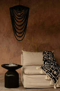 Black Wooden Bead Chandelier 80 cm Handmade Large small 1