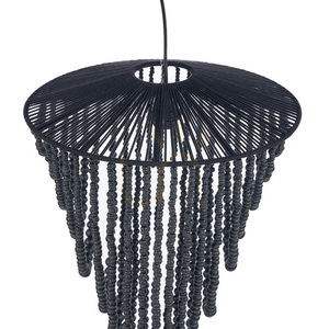 Black Wooden Bead Chandelier 80 cm Handmade Large small 6