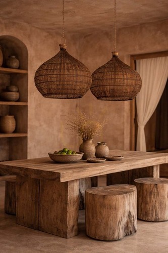 Check Pendant Light Desert Gourd Dark Walnut Medium