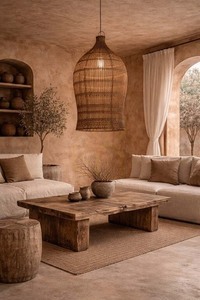 Woven Bell Pendant Light Dark Walnut XL Oversized Collection small 1