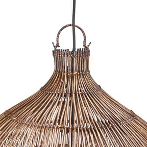 Woven Bell Pendant Light Dark Walnut XL Oversized Collection small 10