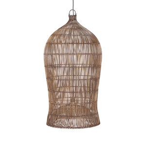 Woven Bell Pendant Light Dark Walnut XL Oversized Collection small 12