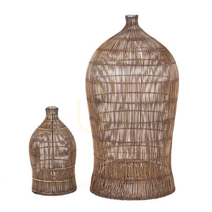 Woven Bell Pendant Light Dark Walnut XL Oversized Collection small 3