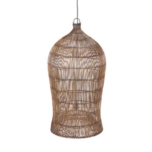 Woven Bell Pendant Light Dark Walnut XL Oversized Collection small 4
