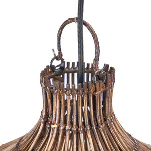 Woven Bell Pendant Light Dark Walnut XL Oversized Collection small 5