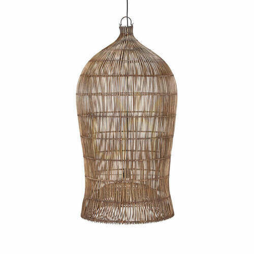 Check Woven Bell Pendant Light Dark Walnut XL Oversized Collection