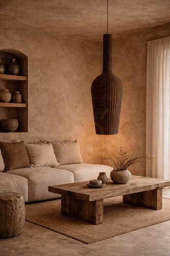 Check Pendant Light Amphora XXL Dark Walnut Oversized Collection