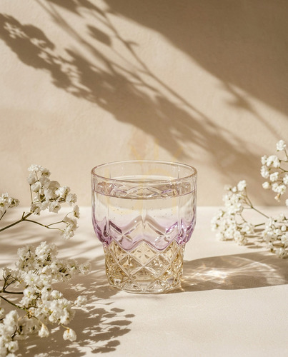 Check Bazar Bizar Pink Blush pink glass tumbler 327 ml
