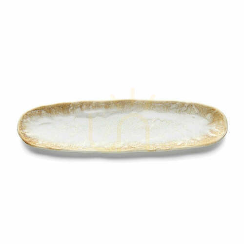 Check Oval Platter Da Rocha White Honey 40.8 cm