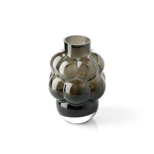 Check Glass Vase Dark Grey Medium Glass Collection