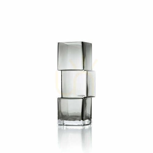 Check Vase Rummikub Dark Grey Glass Collection M