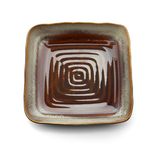 BAZAR BIZAR The Smoked Horizon Square Plate Brown Grey 21 cm M small 5