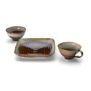 BAZAR BIZAR The Smoked Horizon Square Plate Brown Grey 21 cm M small 6