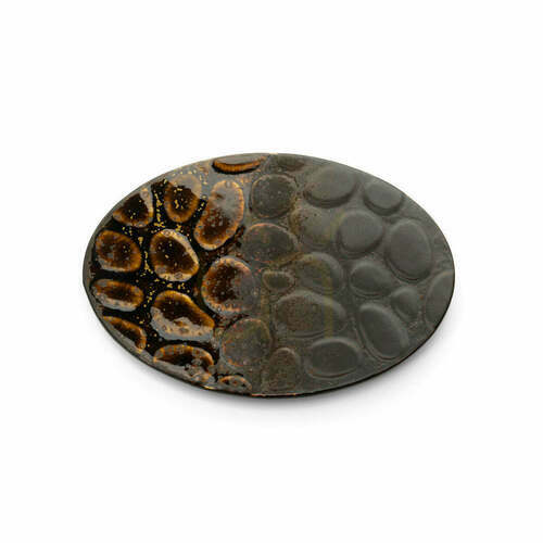 Check Oval Plate Brown 25.9 cm