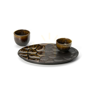 Merapi Oval Plate Brown 25.9 cm small 2