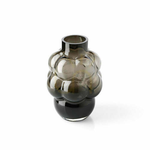 Check Glass Grape Vase Dark Grey Large 25 cm Glass Collection