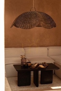 Bazar Bizar THE WAVE Dark Walnut L rattan pendant shade 103 cm small 1