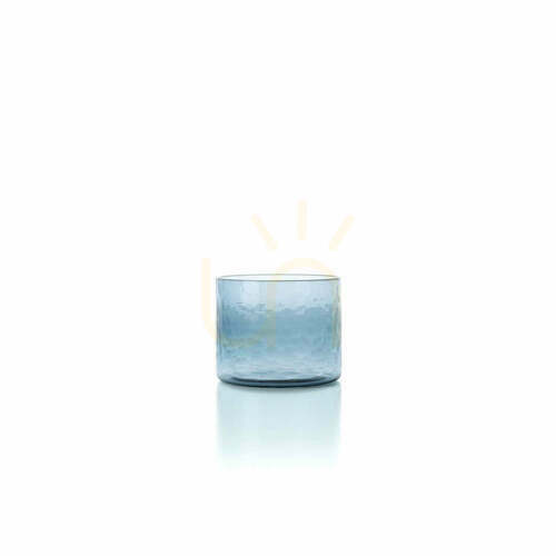 Check Blue Hammered Low Tumbler