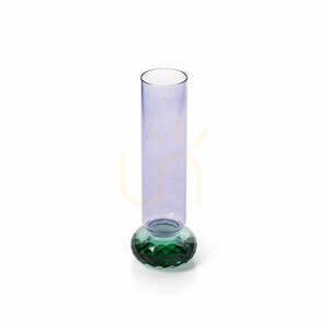 Bazar Bizar The Violet Quartz Vase, Purple and Green Glass, 19.2 cm small 1