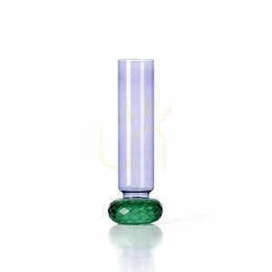 Bazar Bizar The Violet Quartz Vase, Purple and Green Glass, 19.2 cm small 0