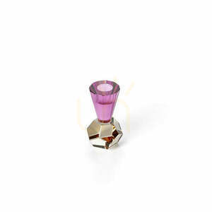 Bazar Bizar Amethyst Flame Recycled Glass Candle Holder, 10.5 cm, Amber Purple small 1