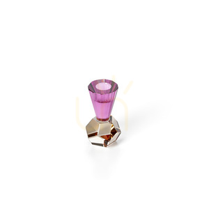 Bazar Bizar Amethyst Flame Recycled Glass Candle Holder, 10.5 cm, Amber Purple small 2