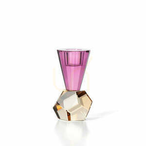 Bazar Bizar Amethyst Flame Recycled Glass Candle Holder, 10.5 cm, Amber Purple small 0