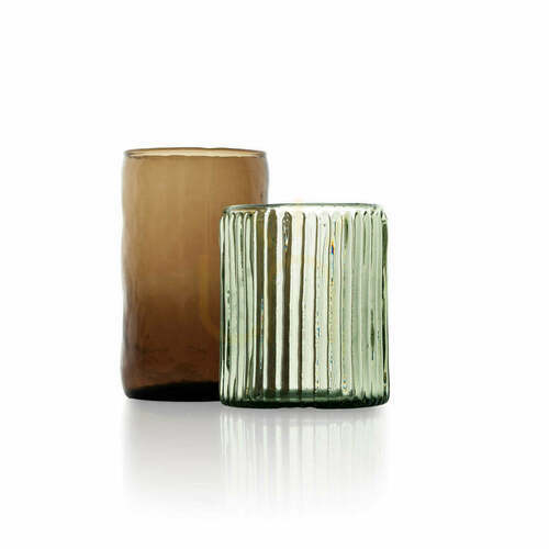 Check Ribbed Tumbler Charcoal 10 cm