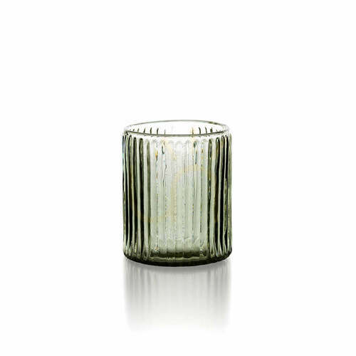 Check Ribbed Tumbler Charcoal 10 cm