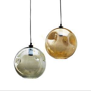 Bazar Bizar Bubbella Pendant Light, Pale Gold Recycled Glass, 29 cm small 3