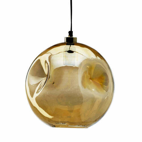 Check Pendant Light BAZAR BIZAR Bubbella Pale Gold Handmade 33 cm