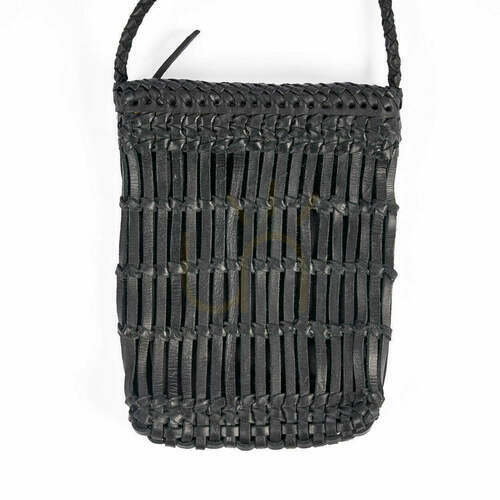 Check Voodoo Leather Bag Black