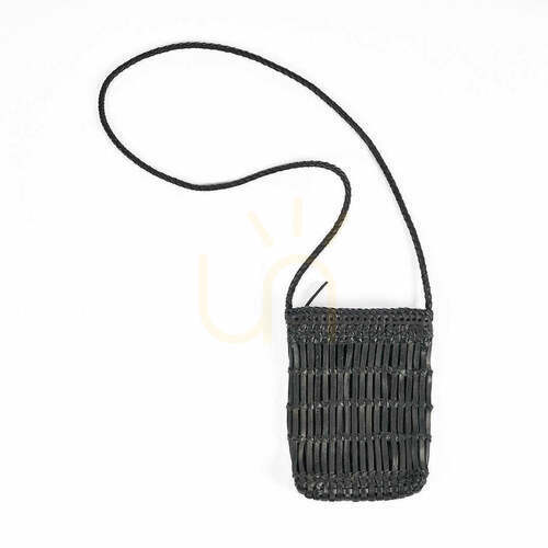 Check Voodoo Leather Bag Black