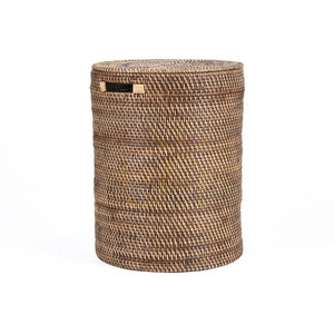 The Laundrilla Rattan Laundry Basket with Lid, Ø40 x 52 cm, Natural Brown small 2